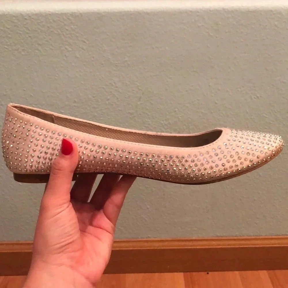Madden Girl Champagne/Crystal Ballet Flats